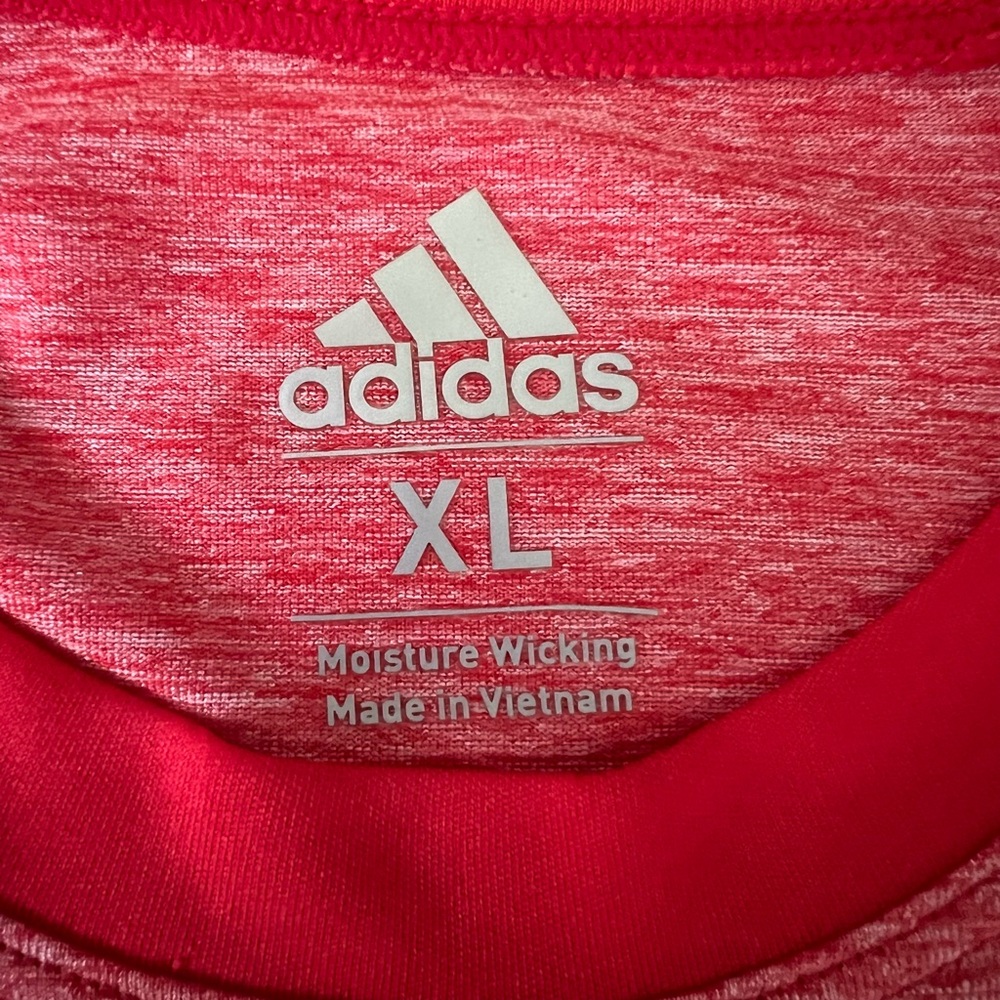 Adidas Heather Red Raglan Rashguard with Blue Logo - Picture 6 of 7